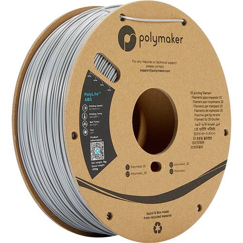 Polymaker PE01013 PolyLite Filament ABS geruchsarm 2.85mm 1000g Grau 1St. von Polymaker