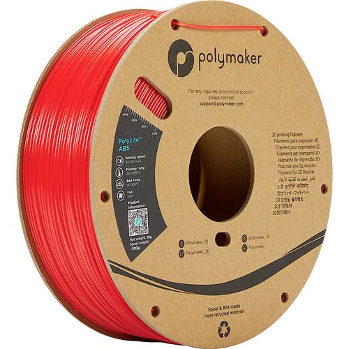Polymaker PE01014 PolyLite Filament ABS geruchsarm 2.85mm 1000g Rot 1St. von Polymaker