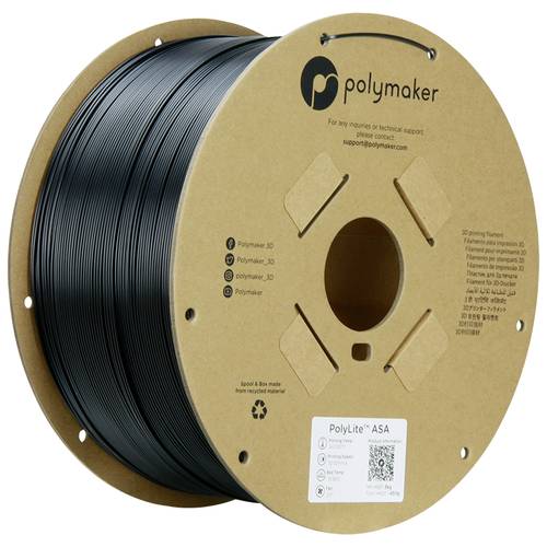 Polymaker PF01020 Filament ASA UV-beständig, witterungsbeständig 1.75mm 3kg Schwarz PolyLite™ 1St. von Polymaker