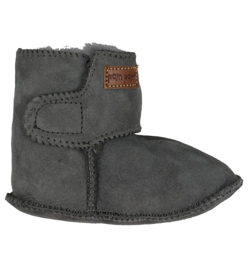 Pom Pom Leder-Krabbelschuhe m. Wolle - Grau - Pom Pom - 18/19 - Leder-Krabbelschuhe Pom Pom Leder-Krabbelschuhe m. Wolle - Grau - Pom Pom - 18/19 - Leder-Krabbelschuhe von Pom Pom