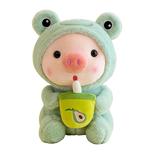 Milchtee Softpuppe Teetasse Kissen 25cm Kawaii Bubble Tea Schwein Stofftier Kuscheltier, Niedliches Schweinchen Plüschtier-Teetasse Kissen, Milchtee Boba Plüschpuppe, Geburtstagsgeschenke Für Kinder von Pomrone