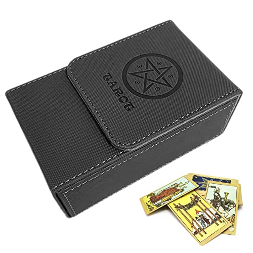 Pomrone Tarot-Karten-Box - Universal-Tarotkarten-Leder-Organizer | Tarotkarten-Aufbewahrungsbox mit starkem Schutz Spielkarten von Pomrone