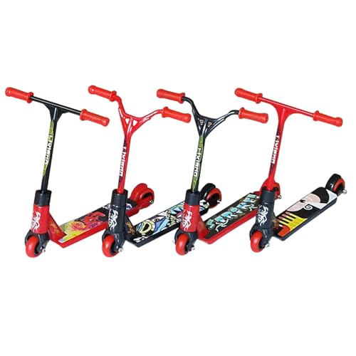 Pomurom 4 Stück Finger Scooter, Finger Zweirad Roller Scooter, Fingerspitzen Bewegung Spielzeug für Erwachsene und Kinder von Pomurom