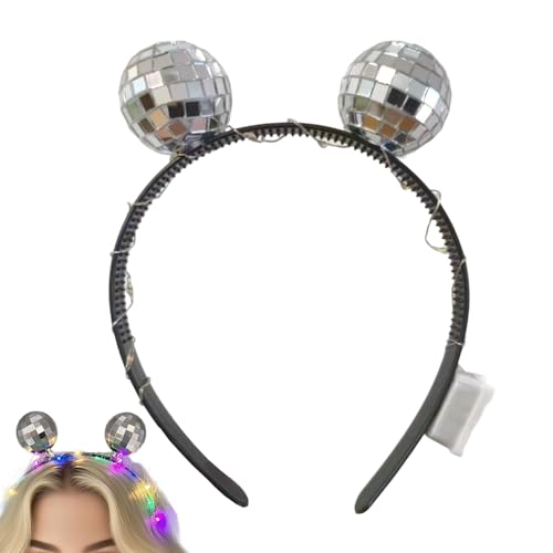 Disco-Stirnbänder für Frauen – Vintage-Stirnbänder mit leuchtenden Disco-Stirnbändern, LED-Kopfbedeckung, Haarschmuck für Cosplay, Halloween, Tanz, Musik, Festival, Bar, Weihnachten Disco-Stirnbänder für Frauen – Vintage-Stirnbänder mit leuchtenden Disco-Stirnbändern, LED-Kopfbedeckung, Haarschmuck für Cosplay, Halloween, Tanz, Musik, Festival, Bar, Weihnachten von Pomurom