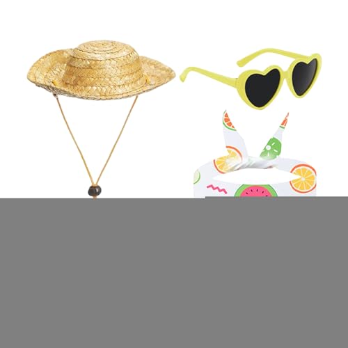 Gänse-Statuen-Kleidung – -Tier-Outfits, Strandurlaub-Stil, niedliche Tierskulptur, Strohhut, Sonnenbrille für Heimtextilien, , Innenbereich, Hochzeit von Pomurom