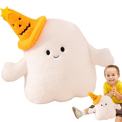 Halloween-Geisterkissen | Lustige Stoffpuppe - Halloween Cartoon Geisterkissen mit Kürbishut oder bösem Horn für Wohnzimmer, Schlafzimmer, Schlafsaal, Wohnung, Kinderzimmer, Kaminsims von Pomurom