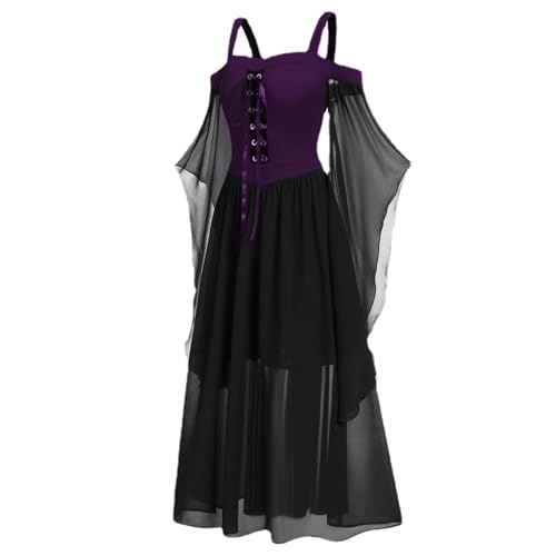 Hexenkostüm für Damen, Renaissance- – Schmetterlingsärmel, schulterfrei, Outfits für Familientreffen, Festivals, Feiern, Urlaub, Party, Cosplay, Theater, Aufführung, Bühnenshow von Pomurom