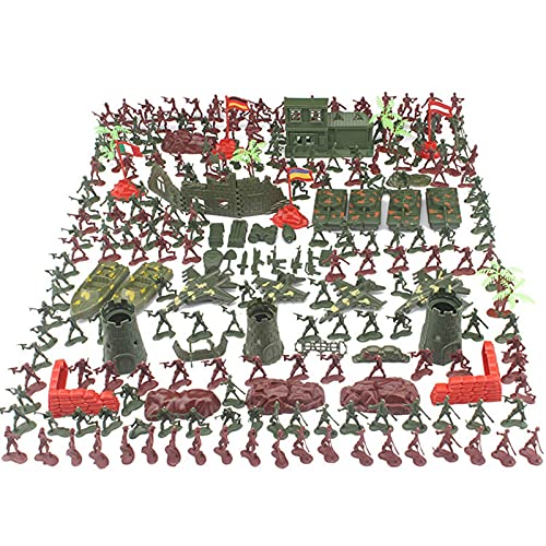 Militär Soldaten Spielset, 290 Stück Actionfiguren Soldaten und Schlachtfeld Zubehör, Armee Spielzeug Figuren, Mini Spielzeugsoldaten Set, Soldaten Spielzeug Figuren Set für Kinder Jungen Geschenk von Pomurom