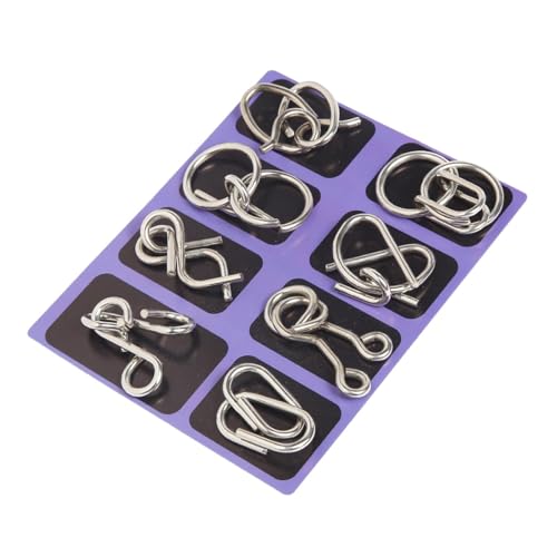 Pomurom Metall-IQ-Puzzle-Set - 8-teiliges Disentanglemen Iron Link Unlock Interlock-Spiel - Metalldraht-Puzzle, IQ-Test, Dekompressionsspielzeug, magisches Spielzeug, glattes, sicheres Pomurom Metall-IQ-Puzzle-Set - 8-teiliges Disentanglemen Iron Link Unlock Interlock-Spiel - Metalldraht-Puzzle, IQ-Test, Dekompressionsspielzeug, magisches Spielzeug, glattes, sicheres von Pomurom