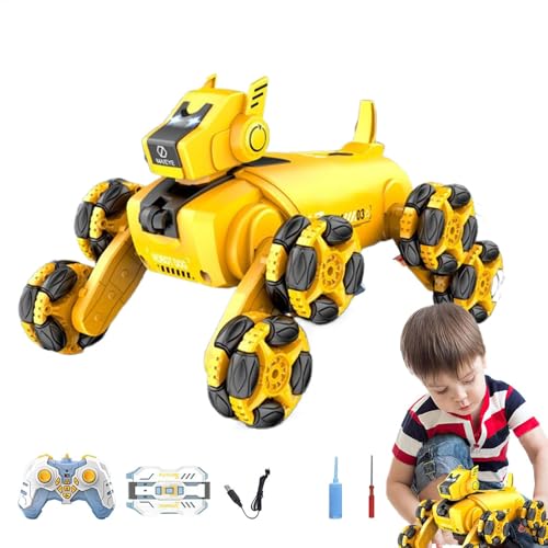 Pomurom Roboterhunde für Kinder, Roboterhund - Smart 8WD Stunt Robot Dogs - Interaktiver Kletterpuppen mit Musik & Licht, elektrische Robotertiere für Häuser, Schulen, Schulen von Pomurom