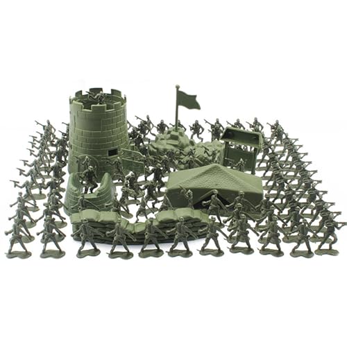 Pomurom Soldaten Spielzeug Figuren Set Militär Spielset, 100 Stück Actionfiguren Soldaten und Schlachtfeld Zubehör, Armee Spielzeug Figuren, Spielzeugsoldaten Set, Geschenk für Kinder Junge Pomurom Soldaten Spielzeug Figuren Set Militär Spielset, 100 Stück Actionfiguren Soldaten und Schlachtfeld Zubehör, Armee Spielzeug Figuren, Spielzeugsoldaten Set, Geschenk für Kinder Junge von Pomurom