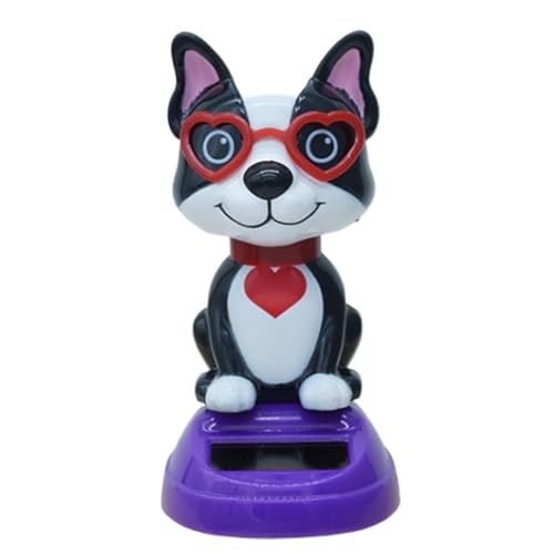 Solar Wackelfigur Hund, Solar Tanzfigur Hund, Wackelfigur Auto Solar Lustig, Solar Tanzende Hund Figuren Spielzeug für Auto Armaturenbrett Haus Büro Schreibtisch Dekoration, Geschenk für Fahrer von Pomurom