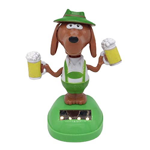 Wackelfigur Hund, Solarbetriebener Schwingender Hund, Solar Tanzende Hund Wackelfigur Spielzeug für Auto Armaturenbrett Haus Büro Schreibtisch Dekoration, Geschenk für Fahrer von Pomurom