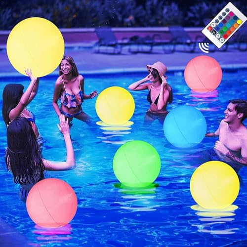 Wasserball Aufblasbarer LED, 2 Pool Spielzeug Kinder, Leuchtender Wasserball mit 16 Farben Licht und Fernbedienung, LED Strandspiel Bälle für Strandparty Poolparty im Sommer Pool Dekoration Wasserball Aufblasbarer LED, 2 Pool Spielzeug Kinder, Leuchtender Wasserball mit 16 Farben Licht und Fernbedienung, LED Strandspiel Bälle für Strandparty Poolparty im Sommer Pool Dekoration von Pomurom