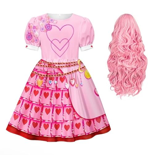 Pomzio descendants 4 Rise of Red Kostüm Bridget of Hearts Cosplay Pink Queen Kleid Mit Perücken Prinzessin Kostüme von Pomzio