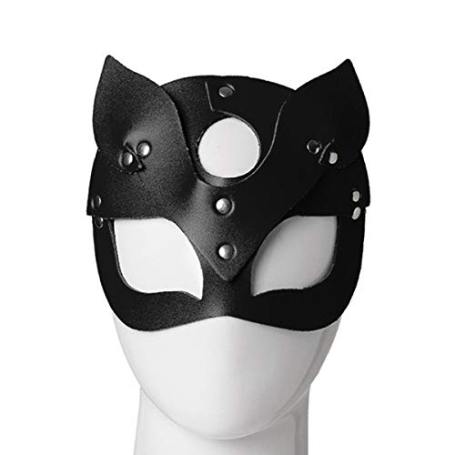 Ponacat Cosplay Maske für Halloween Party Ball Dance Frauen sexy halbes Gesicht Katze Leder Maske von Ponacat