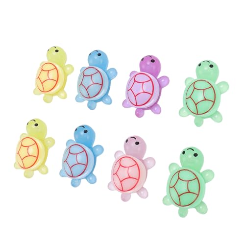 Pongnas 20 Stück Kleine Leuchtende Schildkröten, Bunte Glühen Im Dunkeln Mini-Schildkröten Figuren für DIY-Ornamente und Kuchen Toppern von Pongnas