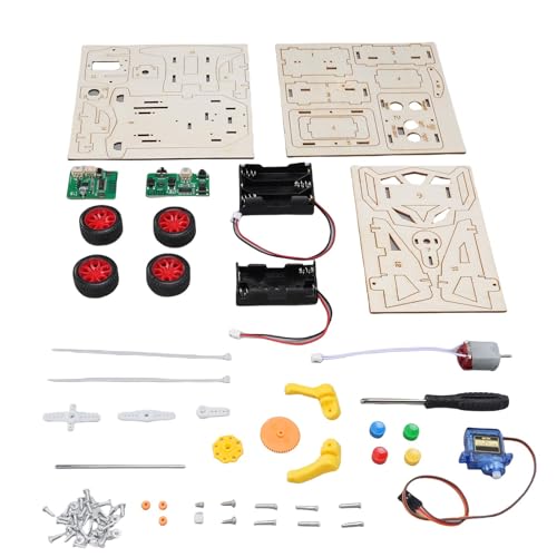 Pongnas DIY Model Cars Kit STEM BECHEN Holzprojekte Spielzeug RC -Auto -Kit für Kinderkundentwicklung Wissenschaft Experimente Easy Assembly von Pongnas