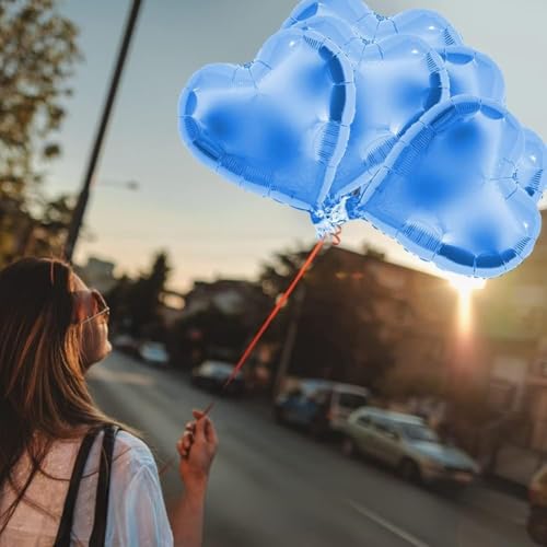 Pongnas Dekoration Ballon, Ballomfolienballons Party Hochzeits Geburtstagdekor 10pcs 10 "Herz Aluminium Folienballons Party Hochzeits Geburtstagdekoration (BLUE) von Pongnas