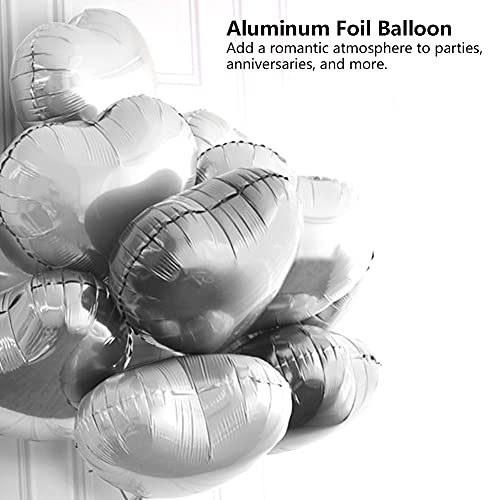 Pongnas Dekoration Ballon, Ballomfolienballons Party Hochzeits Geburtstagdekor 10pcs 10 "Herz Aluminium Folienballons Party Hochzeits Geburtstagdekoration (SILVER) von Pongnas