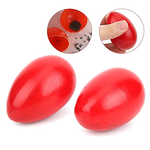 Pongnas Eierschüttler, Eierschüttler für Babys Eier Shaker Musikinstrumente Musikspielzeug Holz Eierbaby Spielzeug Seal Uniform Klang (SY-63 rot) von Pongnas