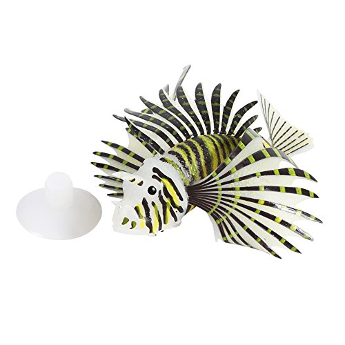 Pongnas Gefälschtes Fisch, 4 Farbaquarium -Dekor Plastikfisch mit Weichem Silikonmaterial, das Nachts für Fisch Kann Aquarium Leuchtet (BLACK) von Pongnas
