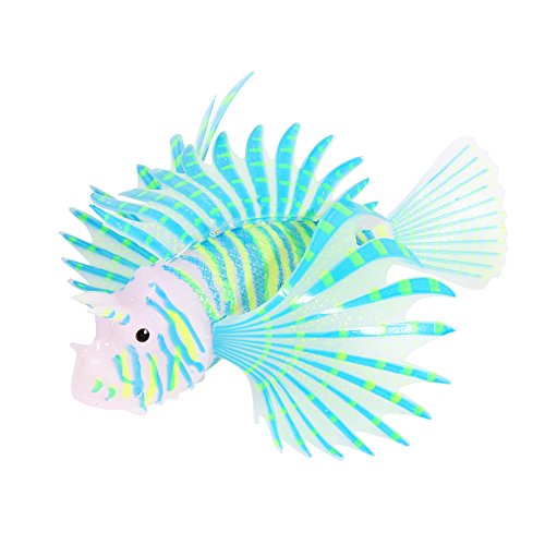 Pongnas Gefälschtes Fisch, 4 Farbaquarium -Dekor Plastikfisch mit Weichem Silikonmaterial, das Nachts für Fisch Kann Aquarium Leuchtet (BLUE) von Pongnas
