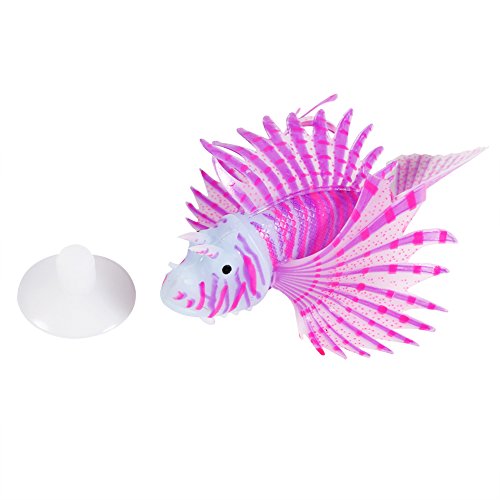 Pongnas Gefälschtes Fisch, 4 Farbaquarium -Dekor Plastikfisch mit Weichem Silikonmaterial, das Nachts für Fisch Kann Aquarium Leuchtet (PURPLE) von Pongnas