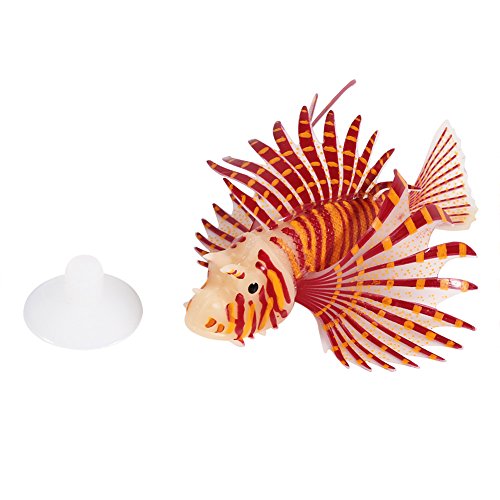 Pongnas Gefälschtes Fisch, 4 Farbaquarium -Dekor Plastikfisch mit Weichem Silikonmaterial, das Nachts für Fisch Kann Aquarium Leuchtet (Rot) von Pongnas