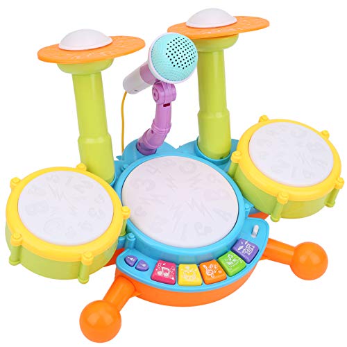 Pongnas Set für, Schlagzeug Set mit Kindern Frühes Lernen Elektronischer Toys Musikinstrumente Toys für Frühes Lernen (Yellow) von Pongnas
