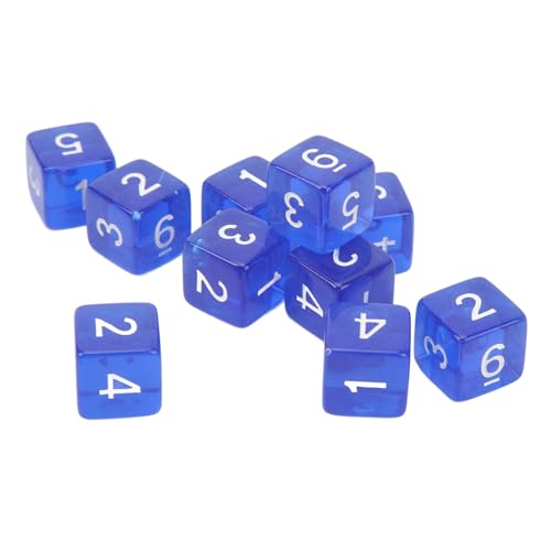 Würfelwürfel, Vielseitig Einsetzbarer, Langlebiger, Kompakter 6-seitiger Kunststoffwürfel für Lernspiele (Blue) von Pongnas