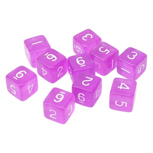 Würfelwürfel, Vielseitig Einsetzbarer, Langlebiger, Kompakter 6-seitiger Kunststoffwürfel für Lernspiele (Purple) von Pongnas