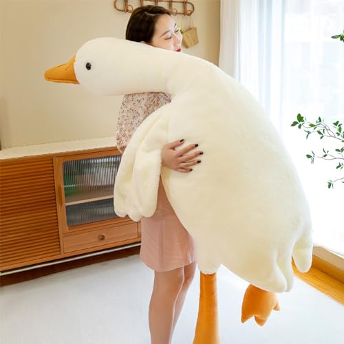 Ponjauk 160cm Plüsch Gans Stofftier Ente Weiß Riesen Gans Kuscheltier Ente XXL Riesige Gans Enten Plüschtier Groß Gans Giant Goose Plush Huge Duck Plushies von Ponjauk