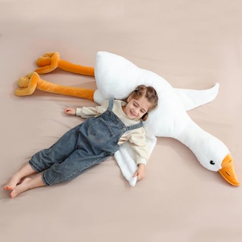 Ponjauk 160cm große Riesengans, Plüschente, XXL, weiches, kuscheliges Gans-Stofftier, großes Ente Plüschtier Kuscheltier Schlafkissen, Riesige Geburtstag für Kinder Ponjauk 160cm große Riesengans, Plüschente, XXL, weiches, kuscheliges Gans-Stofftier, großes Ente Plüschtier Kuscheltier Schlafkissen, Riesige Geburtstag für Kinder von Ponjauk