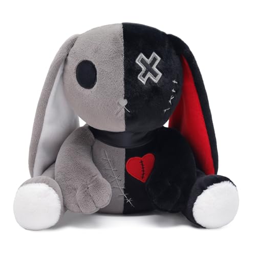 Ponjauk 25cm/30cm Gothic Hase Plüsch Kaninchen Plüschtier Kuscheltier Horror Häschen Ostern Plüschtiere Halloween Gruseliges Häschen Plüschtier Verrücktes Kaninchen Spielzeug von Ponjauk