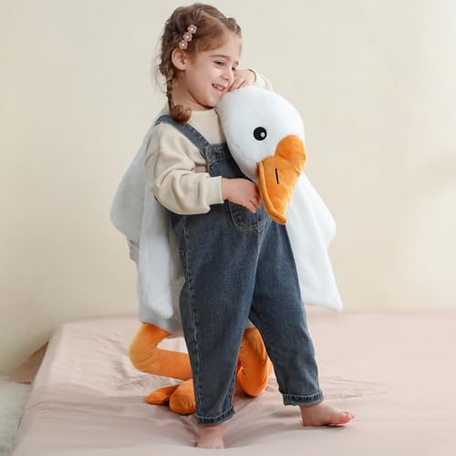 Ponjauk 50cm große Gans Plüschente weiches kuscheliges Gans-Stofftier, kleines Ente Plüschtier Kuscheltier Schlafkissen Geburtstag für Kinder von Ponjauk