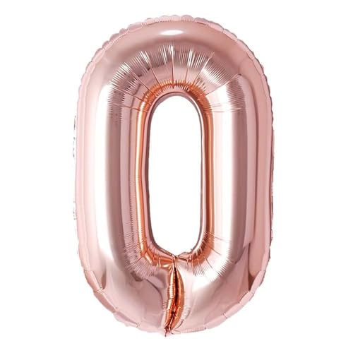 Ponmoo 100cm 0 Rosegold Zahlen Luftballon, Riesige Folienballon Zahl Geburtstagsdeko 42-Zoll, Deko zum Geburtstag Folienluftballons Dekoration Birthday Zahlenballon Luftballon 0 Helium von Ponmoo