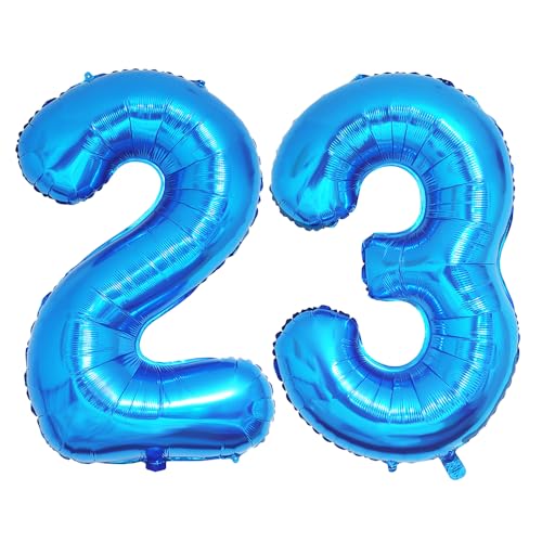 Ponmoo 40 Zoll Foil Luftballons Zahlen 23/32 Blau (101cm), Aufblasbares Helium oder Luft, Riesige Folienballons Nummer 0-100, Große Ballons für Hochzeitstag und Geburtstagsparty Ballon Dekoration von Ponmoo