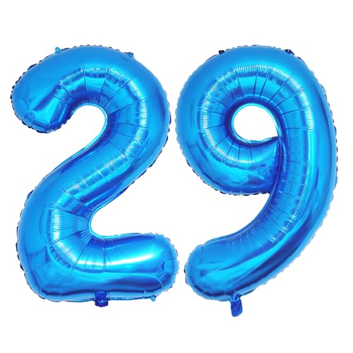 Ponmoo 40 Zoll Foil Luftballons Zahlen 29/92 Blau (101cm), Aufblasbares Helium oder Luft, Riesige Folienballons Nummer 0-100, Große Ballons für Hochzeitstag und Geburtstagsparty Ballon Dekoration von Ponmoo