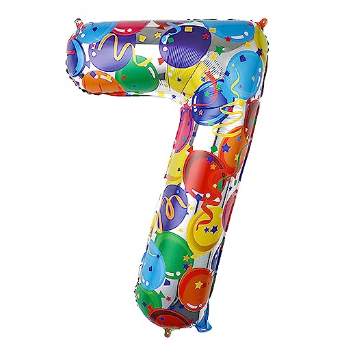Ponmoo 40 Zoll Foil Luftballon Zahl 7 Mehrfarbig (101cm), Aufblasbares Helium oder Luft, Riesige Folienballons Nummer 0-100, Große Ballones für Hochzeitstag und Geburtstag Party Dekoration Ponmoo 40 Zoll Foil Luftballon Zahl 7 Mehrfarbig (101cm), Aufblasbares Helium oder Luft, Riesige Folienballons Nummer 0-100, Große Ballones für Hochzeitstag und Geburtstag Party Dekoration von Ponmoo