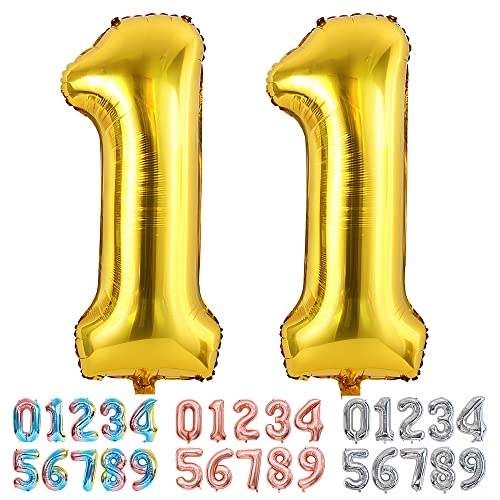 Ponmoo Luftballons Zahlen 11 Gold, Riesen Nummer 0 1 2 3 4 5 6 7 8 9 10-19 20-29 30-39 40 50 60 70 80 90 100, groß Folienballons für Hochzeit Jubiläum, Geburtstagsballons Party Dekoration Ponmoo Luftballons Zahlen 11 Gold, Riesen Nummer 0 1 2 3 4 5 6 7 8 9 10-19 20-29 30-39 40 50 60 70 80 90 100, groß Folienballons für Hochzeit Jubiläum, Geburtstagsballons Party Dekoration von Ponmoo