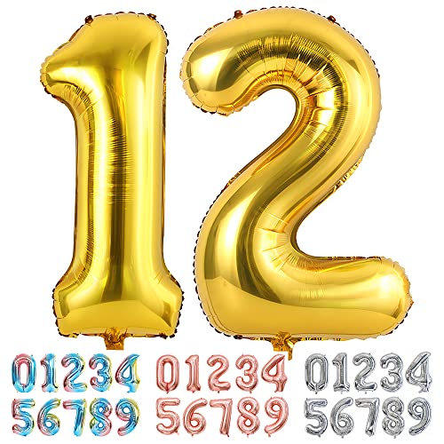 Ponmoo Luftballons Zahlen 12/21 Gold, Riesen Nummer 0 1 2 3 4 5 6 7 8 9 10-19 20-29 30-39 40 50 60 70 80 90 100, groß Folienballons für Hochzeit Jubiläum, Geburtstagsballons Party Dekoration Ponmoo Luftballons Zahlen 12/21 Gold, Riesen Nummer 0 1 2 3 4 5 6 7 8 9 10-19 20-29 30-39 40 50 60 70 80 90 100, groß Folienballons für Hochzeit Jubiläum, Geburtstagsballons Party Dekoration von Ponmoo