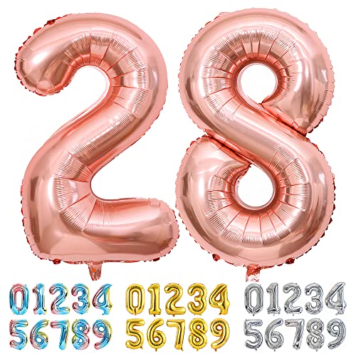 Ponmoo Luftballons Zahlen 28/82 Rosegold, Riesen Nummer 0 1 2 3 4 5 6 7 8 9 10-19 20-29 30-39 40 50 60 70 80 90 100, groß Folienballons für Hochzeit Jubiläum, Geburtstagsballons Party Dekoration Ponmoo Luftballons Zahlen 28/82 Rosegold, Riesen Nummer 0 1 2 3 4 5 6 7 8 9 10-19 20-29 30-39 40 50 60 70 80 90 100, groß Folienballons für Hochzeit Jubiläum, Geburtstagsballons Party Dekoration von Ponmoo
