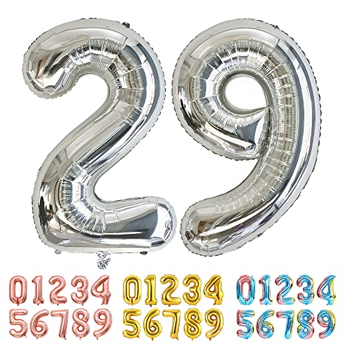 Ponmoo Luftballons Zahlen 29/92 Silber, Riesen Nummer 0 1 2 3 4 5 6 7 8 9 10-19 20-29 30-39 40 50 60 70 80 90 100, groß Folienballons für Hochzeit Jubiläum, Geburtstagsballons Party Dekoration Ponmoo Luftballons Zahlen 29/92 Silber, Riesen Nummer 0 1 2 3 4 5 6 7 8 9 10-19 20-29 30-39 40 50 60 70 80 90 100, groß Folienballons für Hochzeit Jubiläum, Geburtstagsballons Party Dekoration von Ponmoo