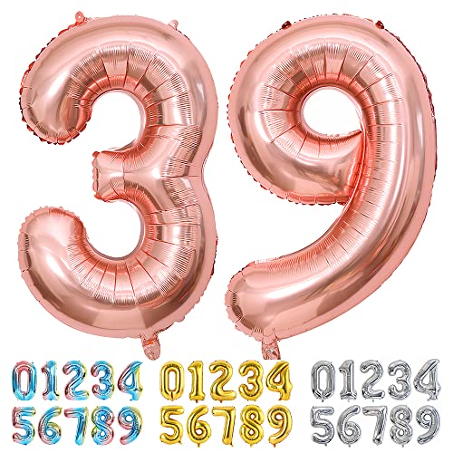 Ponmoo Luftballons Zahlen 39/93 Rosegold, Riesen Nummer 0 1 2 3 4 5 6 7 8 9 10-19 20-29 30-39 40 50 60 70 80 90 100, groß Folienballons für Hochzeit Jubiläum, Geburtstagsballons Party Dekoration Ponmoo Luftballons Zahlen 39/93 Rosegold, Riesen Nummer 0 1 2 3 4 5 6 7 8 9 10-19 20-29 30-39 40 50 60 70 80 90 100, groß Folienballons für Hochzeit Jubiläum, Geburtstagsballons Party Dekoration von Ponmoo
