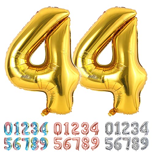 Ponmoo Luftballons Zahlen 44 Gold, Riesen Nummer 0 1 2 3 4 5 6 7 8 9 10-19 20-29 30-39 40 50 60 70 80 90 100, groß Folienballons für Hochzeit Jubiläum, Geburtstagsballons Party Dekoration Ponmoo Luftballons Zahlen 44 Gold, Riesen Nummer 0 1 2 3 4 5 6 7 8 9 10-19 20-29 30-39 40 50 60 70 80 90 100, groß Folienballons für Hochzeit Jubiläum, Geburtstagsballons Party Dekoration von Ponmoo