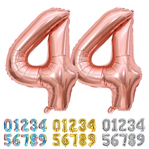 Ponmoo Luftballons Zahlen 44 Rosegold, Riesen Nummer 0 1 2 3 4 5 6 7 8 9 10-19 20-29 30-39 40 50 60 70 80 90 100, groß Folienballons für Hochzeit Jubiläum, Geburtstagsballons Party Dekoration Ponmoo Luftballons Zahlen 44 Rosegold, Riesen Nummer 0 1 2 3 4 5 6 7 8 9 10-19 20-29 30-39 40 50 60 70 80 90 100, groß Folienballons für Hochzeit Jubiläum, Geburtstagsballons Party Dekoration von Ponmoo