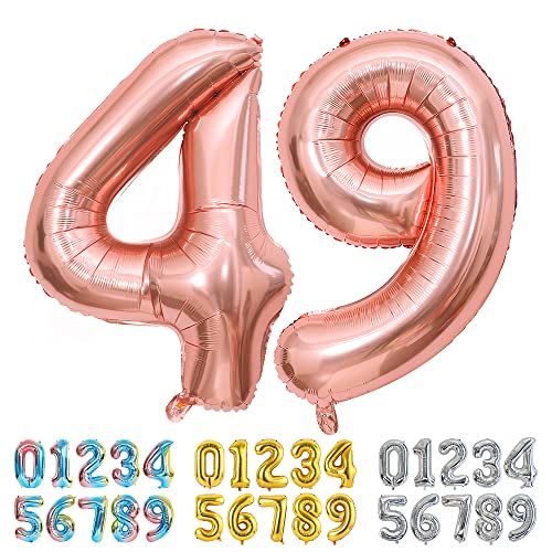 Ponmoo Luftballons Zahlen 49/94 Rosegold, Riesen Nummer 0 1 2 3 4 5 6 7 8 9 10-19 20-29 30-39 40 50 60 70 80 90 100, groß Folienballons für Hochzeit Jubiläum, Geburtstagsballons Party Dekoration Ponmoo Luftballons Zahlen 49/94 Rosegold, Riesen Nummer 0 1 2 3 4 5 6 7 8 9 10-19 20-29 30-39 40 50 60 70 80 90 100, groß Folienballons für Hochzeit Jubiläum, Geburtstagsballons Party Dekoration von Ponmoo
