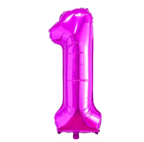 Ponmoo Rose Rot 1 Luftballon Zahlen 1 Riesige Folienballon Zahl Geburtstagsdeko von Ponmoo