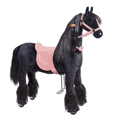 Ponnie - Ebony, Kinder Reitpferd, 5-12 Jahre, M, Mechanical Pferd auf Rollen, abnehmbaren Sattel, kämmbare Mähne, verstellbare Fußstütze von Ponnie